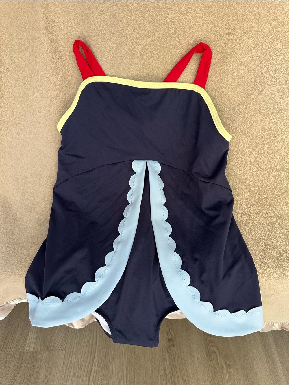 Beaufort Bonnet Stratford Scallop Swimsuit NWT Girls Size 10 Navy Red